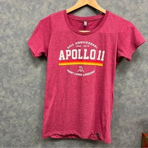 Apollo 11 50th Anniversary Lunar Landing Women's‎ Red Graphic Tee Sz L